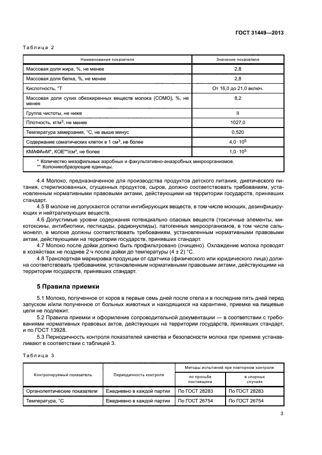 ГОСТ Молоко коровье. Требования при заготовках